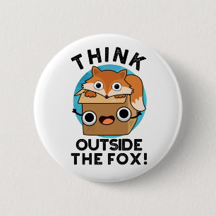Denken Sie an den Fox-Funny-Animal-Puff. Button