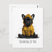 Denken Sie an den französischen Bulldoggen mit Reg Postkarte (Vorne/Hinten)