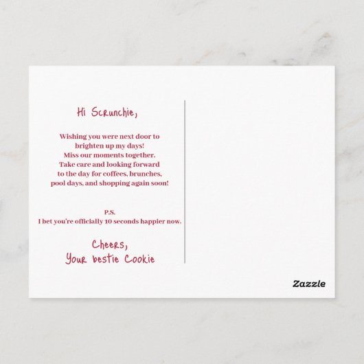 Denken Sie an den hellblauen mystischen Maus-Hibis Postkarte (Rückseite)