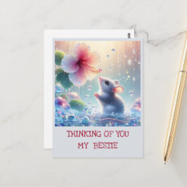 Denken Sie an den hellblauen mystischen Maus-Hibis Postkarte