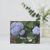 Denken Sie an den Hibiskus Purple Flowers Postkarte (Stehend Vorderseite)