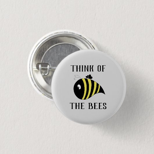 Denken Sie an den Knopf Bienen Button (Vorne & Hinten)