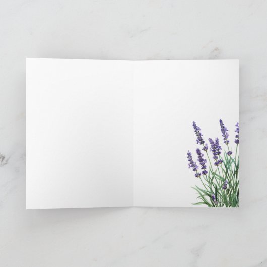 Denken Sie an den Lila Garten Wasserfarbe Lavendel Karte (Innenseite)