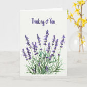 Denken Sie an den Lila Garten Wasserfarbe Lavendel Karte (Gelbe Blume)