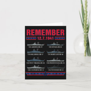 Denken Sie an den Pearl Harbor Gedenktag 7. Dezemb Karte