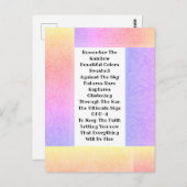 Denken Sie an den Regenbogen Postkarte (Vorne/Hinten)