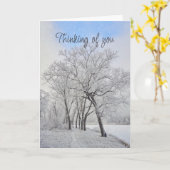 Denken Sie an den schönen Winterbaumwald Karte (Gelbe Blume)