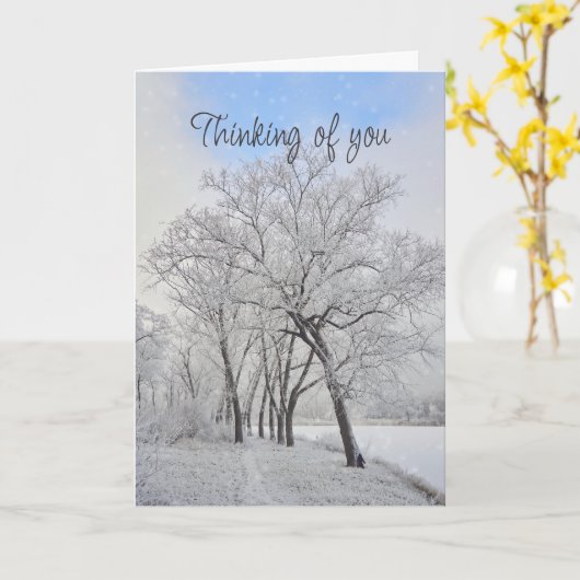 Denken Sie an den schönen Winterbaumwald Karte (Gelbe Blume)