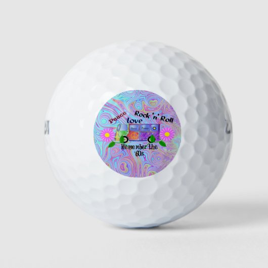 Denken Sie an die 60er, psychedelisches Design, Golfball (Vorderseite)