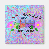 Denken Sie an die 60er, psychedelisches Design, Magnet (Vorne)