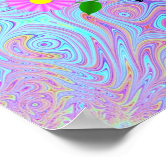 Denken Sie an die 60er, psychedelisches Design, Poster (Ecke)