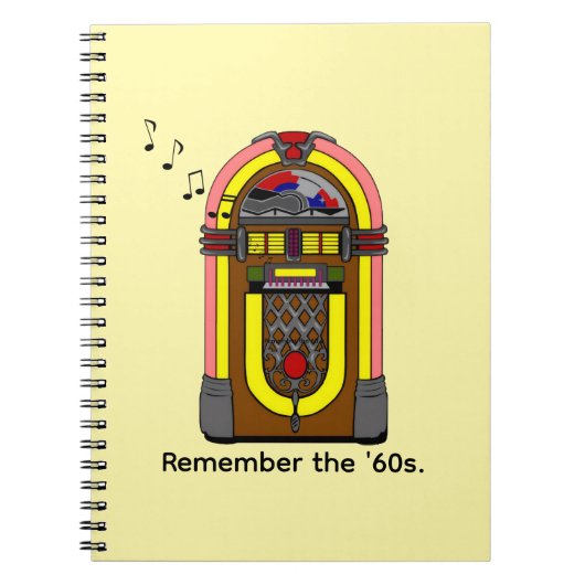 Denken Sie an die "60er und Jukebox Musik. Notizblock (Vorderseite)