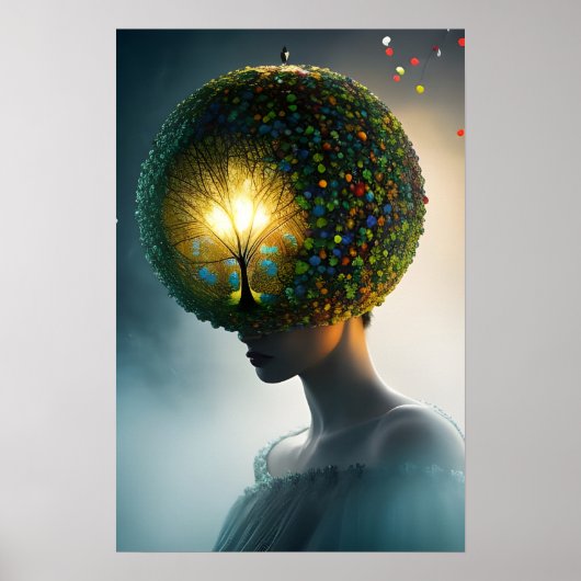 Denken Sie an die Baumfantasy-Kunst Poster (Vorne)