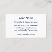 Denken Sie an die Boxenberatermarine Visitenkarte (Rückseite)