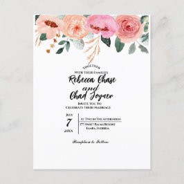 Denken Sie an die Einladung zur Hochzeit der Blume Postkarte