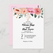 Denken Sie an die Einladung zur Hochzeit der Blume Postkarte (Vorne/Hinten)