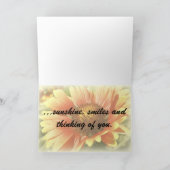 Denken Sie an die Sun-gedrehte Blume-Vorlage Karte (Innenseite)