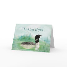 Denken Sie an die Watercolor Loon Bird Nature