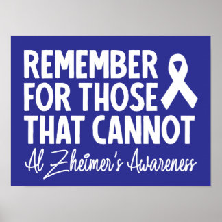Denken Sie an diejenigen, die Alzheimer nicht habe Poster