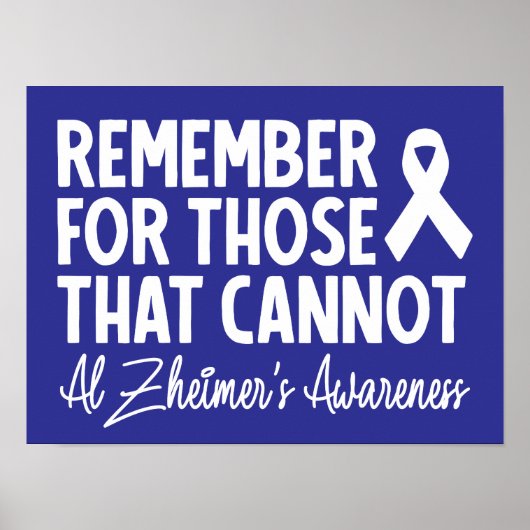 Denken Sie an diejenigen, die Alzheimer nicht habe Poster (Vorne)