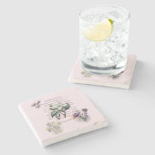 Denken Sie an diese Dinge-Schrift Steinuntersetzer (Seitenansicht)