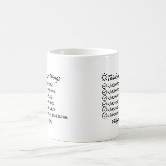 Denken Sie an diese Dinge Tasse - Philippinen 4:8 (Mittel)