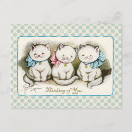 Denken Sie an drei Kätzchen Vintage Reproduktion Postkarte