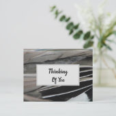 Denken Sie an Duck Feather Foto Moderne Postkarte (Stehend Vorderseite)