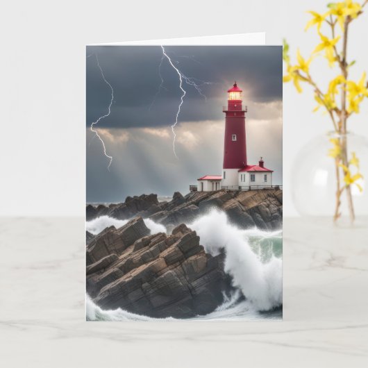 Denken Sie an ein Leuchtturm in einem Sturm Karte (Gelbe Blume)