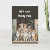 Denken Sie an eine Gruppe von Katzen Karte (Vorderseite)