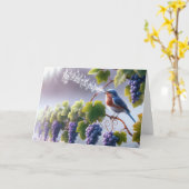 Denken Sie an einen Bluebird auf einer Grapevine Karte (Gelbe Blume)