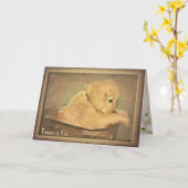 Denken Sie an einen Golden Retriever Welpe Karte (Gelbe Blume)