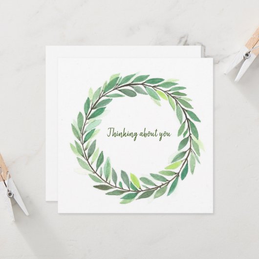 Denken Sie an einen Kranz mit grüner Schrift (Vorderseite/Rückseite Beispiel)