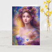 Denken Sie an einen schönen Freund | Fairy Art Karte (Gelbe Blume)