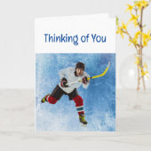 Denken Sie an Eis Hockey Sport Karte (Gelbe Blume)