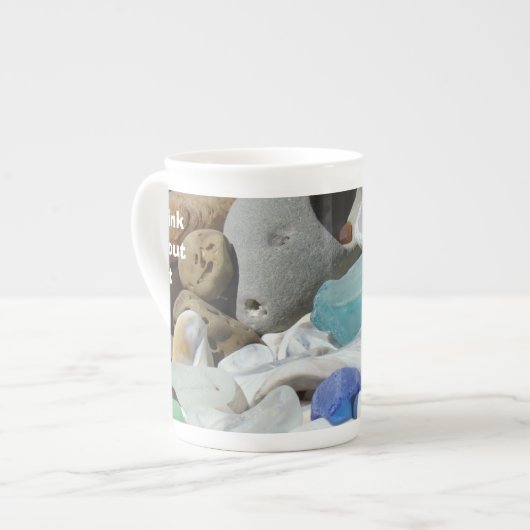 Denken Sie an es Knochen-China Tassen Seaglass (Vorderseite Links)