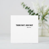 Denken Sie an Fast Run Fast Sports Football Motiva Karte (Stehend Vorderseite)