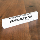 Denken Sie an Fast Run Fast Sports Football Motiva Namensplakette (Seite)