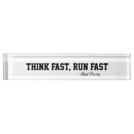 Denken Sie an Fast Run Fast Sports Football Motiva Namensplakette