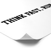 Denken Sie an Fast Run Fast Sports Football Motiva Poster (Ecke)