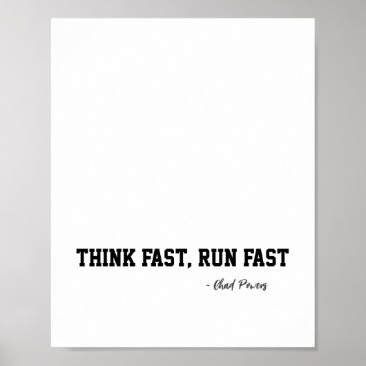 Denken Sie an Fast Run Fast Sports Football Motiva Poster (Vorne)