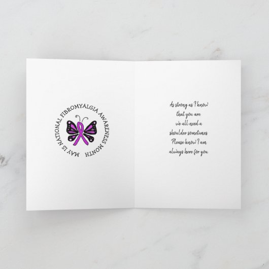 Denken Sie an Fibromyalgie Butterfly Karte (Innenseite)
