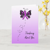 Denken Sie an Fibromyalgie Butterfly Karte (Gelbe Blume)