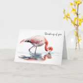 Denken Sie an Flamingo Karte (Gelbe Blume)