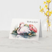 Denken Sie an Flamingo Karte (Gelbe Blume)