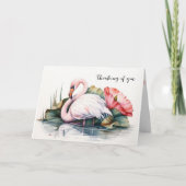 Denken Sie an Flamingo Karte (Vorderseite)