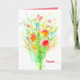 Denken Sie an Freunde Wildblume Bouquet Karte