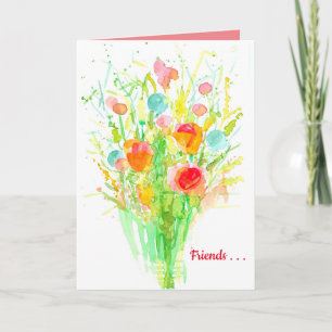 Denken Sie an Freunde Wildblume Bouquet Karte