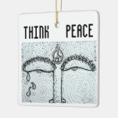 Denken Sie an Frieden Keramikornament (Links)
