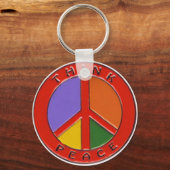 Denken Sie an Frieden Schlüsselanhänger (Vorderseite)